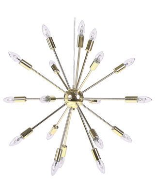 Wyld And Coco Glam 18-Light Gold Metal Sputnik Pendant Lamp - W59 X D59 X H149Cm - image 1