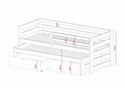 Arte Modern Graphite Senso Double Bed For Kids With Trundle (H)780mm (W)1980mm (D)970mm, Efficient Storage Solution - thumbnail 3