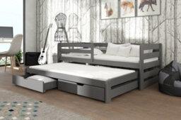 Arte Modern Graphite Senso Double Bed For Kids With Trundle (H)780mm (W)1980mm (D)970mm, Efficient Storage Solution - thumbnail 2