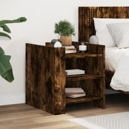 Berkfield Bedside Cabinet Smoked Oak 45X50X50 Cm Engineered Wood
