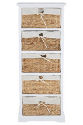 Orsina Modern 5 Seagrass Drawer Chest, Stylish Chest Of Drawers For Livingroom, Sleek Minimalist Chest For Lounge - thumbnail 1