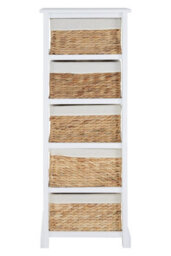 Orsina Modern 5 Seagrass Drawer Chest, Stylish Chest Of Drawers For Livingroom, Sleek Minimalist Chest For Lounge - thumbnail 4