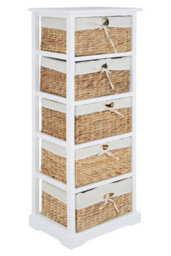 Orsina Modern 5 Seagrass Drawer Chest, Stylish Chest Of Drawers For Livingroom, Sleek Minimalist Chest For Lounge - thumbnail 5
