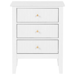 Beliani 3 Drawer Bedside Table Assisi White - thumbnail 6