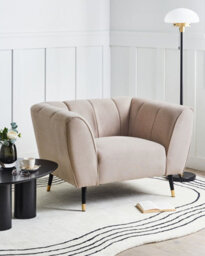 Beliani  Armchair Orsta Fabric Taupe - thumbnail 2
