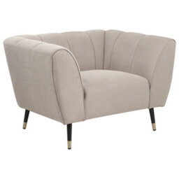Beliani  Armchair Orsta Fabric Taupe - thumbnail 1