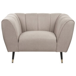 Beliani  Armchair Orsta Fabric Taupe - thumbnail 4