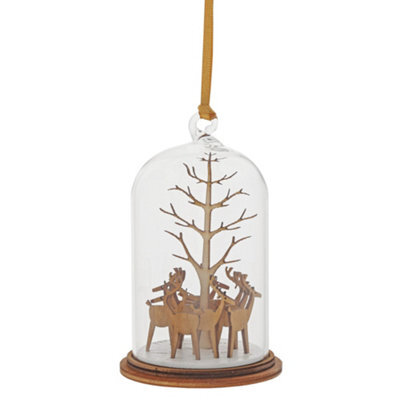 Gifts Direct 2 U Kloche Hanging Bauble Ornament - Santas Reindeers