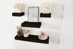 Core Products Matt Black Floating Wall Shelves - 4-Piece Hudson Narrow Set For Display And Storage - thumbnail 4