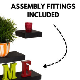 Core Products Matt Black Floating Wall Shelves - 4-Piece Hudson Narrow Set For Display And Storage - thumbnail 5