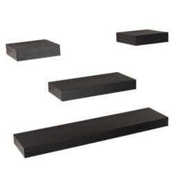 Core Products Matt Black Floating Wall Shelves - 4-Piece Hudson Narrow Set For Display And Storage - thumbnail 6