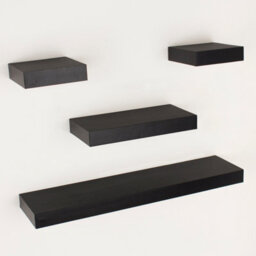 Core Products Matt Black Floating Wall Shelves - 4-Piece Hudson Narrow Set For Display And Storage - thumbnail 2