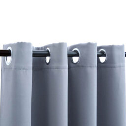 Berkfield Blackout Curtains With Metal Rings 2 Pcs Grey 140X245 Cm - thumbnail 3