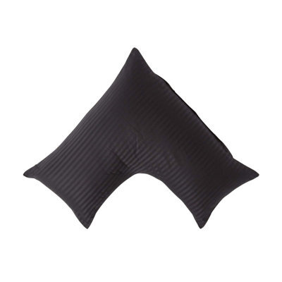 Homescapes Black Egyptian Cotton Super Soft V Shaped Pillowcase 330 Tc - image 1
