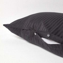 Homescapes Black Egyptian Cotton Super Soft V Shaped Pillowcase 330 Tc - thumbnail 3