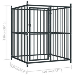 Berkfield Durable Outdoor Dog Kennel With Roof 120X120X150 Cm - thumbnail 6