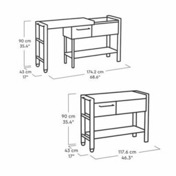 Keter Rosewood Expandable Garden Hosting Station Outdoor Bar Cart With Pull-Out Extension, Hpl Prep Surface & Drink Storage - thumbnail 2