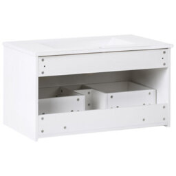 Wyld And Coco Wall-Mounted Vanity Unit With White Ceramic Basin 80Cm Gold Handle - thumbnail 6