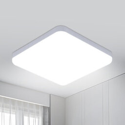 Pheashine White Square Ip44 Led Flush Mount Ceiling Light 32W 25Cm 6500K Cool White For Bathroom,kitchen,hallway - thumbnail 2