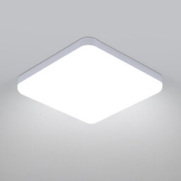 Pheashine White Square Ip44 Led Flush Mount Ceiling Light 32W 25Cm 6500K Cool White For Bathroom,kitchen,hallway