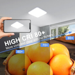 Pheashine White Square Ip44 Led Flush Mount Ceiling Light 32W 25Cm 6500K Cool White For Bathroom,kitchen,hallway - thumbnail 5