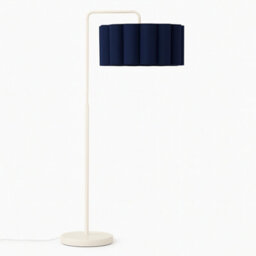 CGC Lighting Cgc Kyra Cream Angled Floor Lamp With Navy Scalloped Lampshade - thumbnail 3