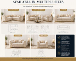 Stratus Interiors Ambassador Sofa Chesterfield Toronto Metal Trim Fabric - Frill Design - L Shape Corner - Gold Trim - thumbnail 4