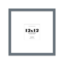 "12X12"" Grey Picture Frame - 12X12"" Square Frame With 8X8"" Mount For 12X12""/8X8"" Pictures Moderrn Style Thin Edge, 1 Pack" - thumbnail 1