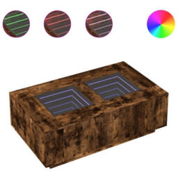 Berkfield Coffee Table With Infinity Led Smoked Oak 116X69X40 Cm - thumbnail 2