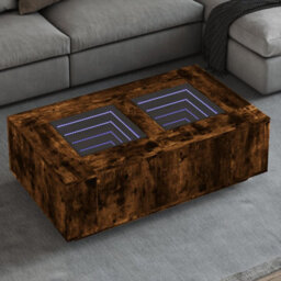Berkfield Coffee Table With Infinity Led Smoked Oak 116X69X40 Cm - thumbnail 1