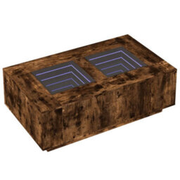 Berkfield Coffee Table With Infinity Led Smoked Oak 116X69X40 Cm - thumbnail 3