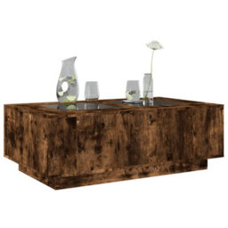 Berkfield Coffee Table With Infinity Led Smoked Oak 116X69X40 Cm - thumbnail 5