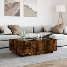 Berkfield Coffee Table With Infinity Led Smoked Oak 116X69X40 Cm - thumbnail 4