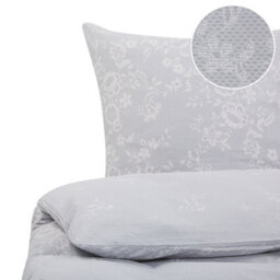 Beliani Duvet Cover Set Morningside Sateen Cotton 220 X 240 Cm Grey