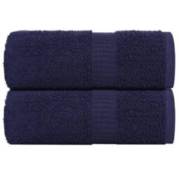 Berkfield Guest Towels 2 Pcs Navy Blue 30X50 Cm 360 Gsm 100% Cotton - thumbnail 1