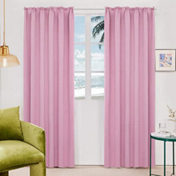 Deconovo Solid Blackout Curtains Pencil Pleat Curtains Thermal Insulated Curtains For Girls Bedroom W55 X L114 Inch Pink 2 Panels - thumbnail 3