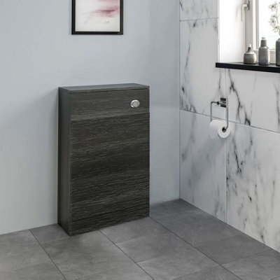 Affine Bathroom Toilet Unit Only Charcoal Grey 500X215mm Cloakroom Furniture Flat Pack - image 1