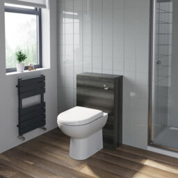 Affine Bathroom Toilet Unit Only Charcoal Grey 500X215mm Cloakroom Furniture Flat Pack - thumbnail 5