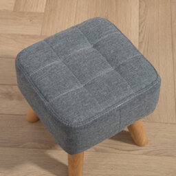 Wyld Haus Sayo Linen-Look Light Grey Square Padded Footstool, Tufted Diamond, 27 X 27 X 26 Cm - thumbnail 9