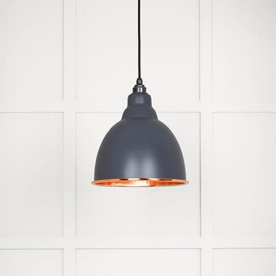 From the Anvil Hammered Copper Brindley Pendant In Slate - image 1