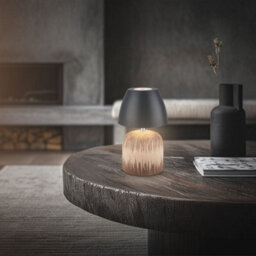 Briloner Led Table Lamp Rechargeable Bedside Light Dimmable Cordless Warm White Ceramic Wood Anthracite - thumbnail 9