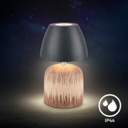 Briloner Led Table Lamp Rechargeable Bedside Light Dimmable Cordless Warm White Ceramic Wood Anthracite - thumbnail 3