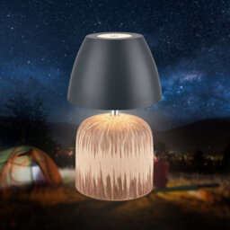 Briloner Led Table Lamp Rechargeable Bedside Light Dimmable Cordless Warm White Ceramic Wood Anthracite - thumbnail 2