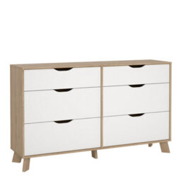 Furniture To Go Ikast 6 Drawers Double Dresser In Jackson Hickory And White - thumbnail 1