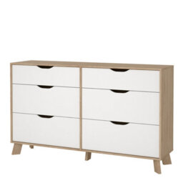 Furniture To Go Ikast 6 Drawers Double Dresser In Jackson Hickory And White - thumbnail 3