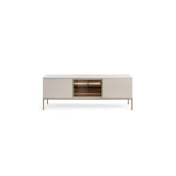 Arte  Sento Cashmere & Gold Tv Cabinet - 154Cm Wide Unit With Led Lighting & Three Doors - thumbnail 2
