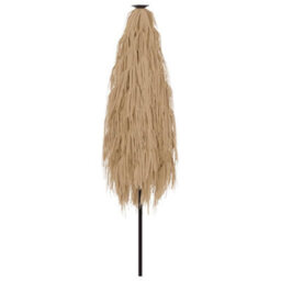 Berkfield Garden Parasol With Leds And Steel Pole Brown 388X388X248 Cm - thumbnail 7