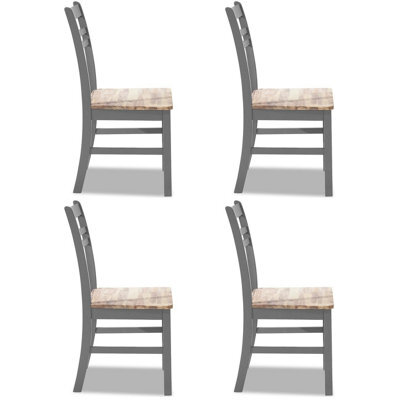 Statement Furniture Florence Country Style Wooden Chairs Set Of 4 - Dove Grey - image 1