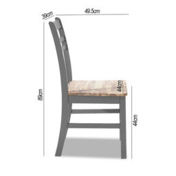 Statement Furniture Florence Country Style Wooden Chairs Set Of 4 - Dove Grey - thumbnail 3