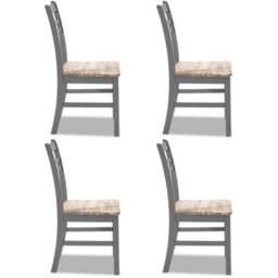 Statement Furniture Florence Country Style Wooden Chairs Set Of 4 - Dove Grey - thumbnail 1